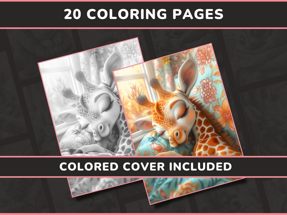 20 Sleeping Animals Coloring Pages for Adults Set 1 Cute Critters
