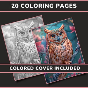 20 Cute Owls Coloring Pages for Adults - Set 1 | Adorable Wildlife ...