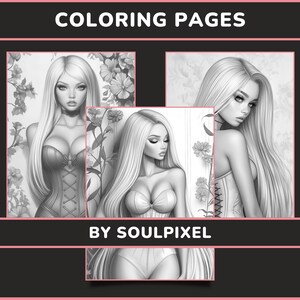 20 Corset Girls Coloring Pages for Adults - Set 1 | Beautiful Ladies ...