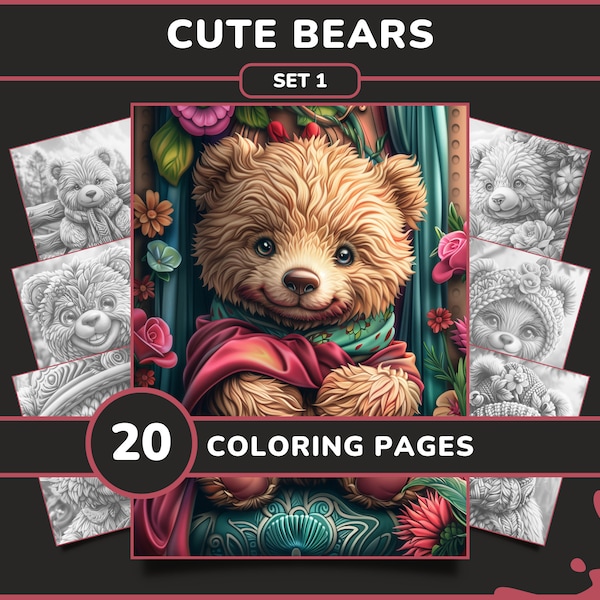 Coloring Book for Adults Bears - Il 600x600.5911688162 G2db 