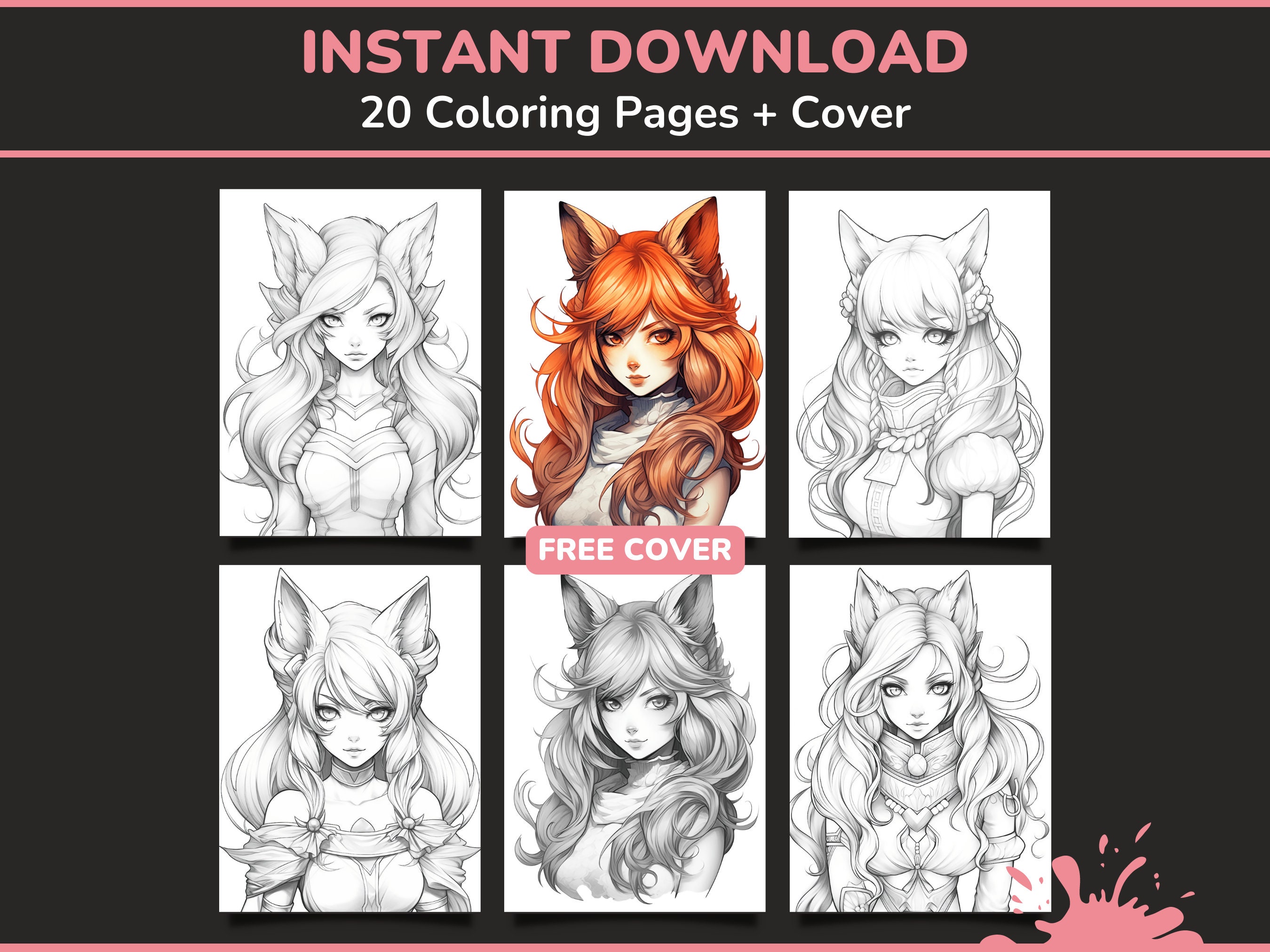 Chibi-Fox-Girl-Anime-Coloring-Page by lillychanplays on DeviantArt