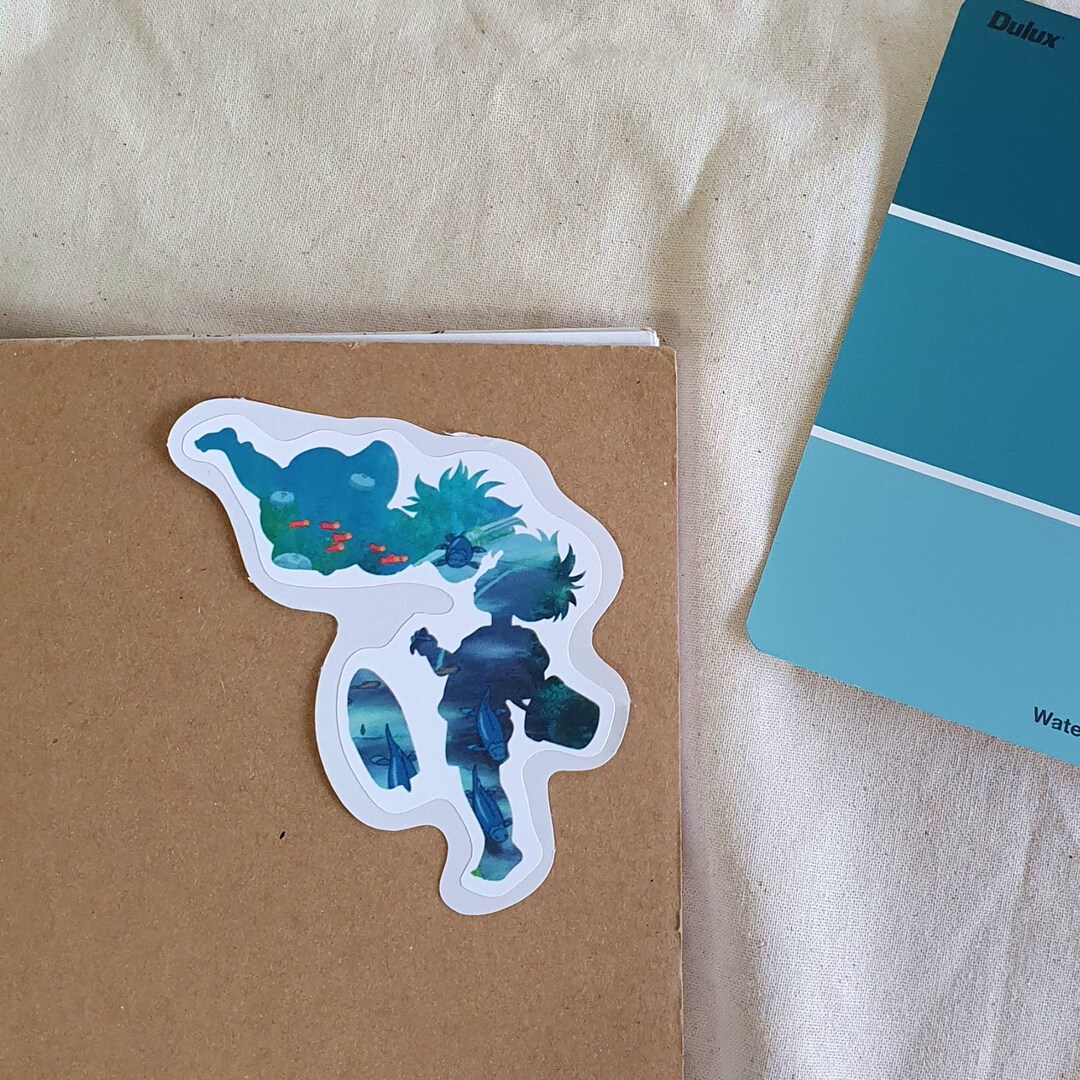Ponyo Sticker for Laptop, Anime Sticker for Water Bottle, Scenery ...