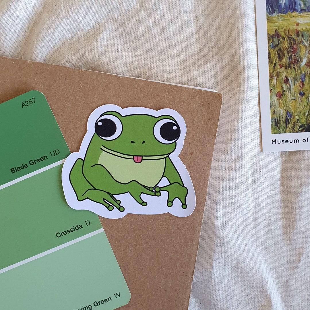 Frog Sticker for Laptop, Animal Sticker for Phone, Cute Journal Sticker ...