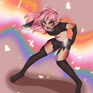 Fantasy Pink Fairy Girl Fine Art Print