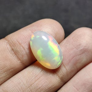 Welo Fire Opal, Opal Cabochon, Opal Cabochon Gemstone, Natural Ethiopian Opal Cabochon, Multi Flashy Opal, Size 18X12X7 MM Ct. 6.15