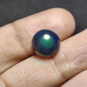 Opal Cabochon, Opal Cabochon Edelstein, Multi Feuer Opal, Welo Feuer Opal, Schwarzes Äthiopischer Opal Cabochon, runde Form Größe 12X12X6 MM Ct 4.00