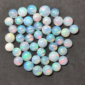 15 Pcs Lot Box Round Opal AAA+++ Top Quality Natural Ethiopian Opal Cabochon Lot Welo Flashy Opal Fire Opal October Birthstone Making Jewelr