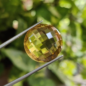 Natural Citrine Gemstone: Round Briolette Loose Crystal (20X20X10MM, 25.45 Ct)