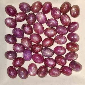 Natural Ruby Star Cabochon, Ruby Cabochon Lot, Gemstone Lot, Crystal Lot, Star Gemstone Lot, Ruby Star Lot Gift For Anniversary Birthday