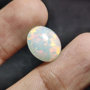 Opal Cabochon Gemstone, Natural Ethiopian Opal Cabochon, Opal Cabochon, Multi Flashy Opal, Welo Fire Opal, Size 14X12X7 MM Ct. 5.25