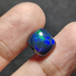 Opal Cabochon Gemstone, Multi Fire Opal, Welo Fire Opal, Black Ethiopian Opal Cabochon, Opal Cabochon, Cushion Shape Size 11X10X6MM Ct 3.60