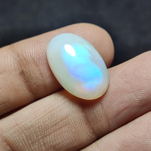Opale blu appariscente, opale di fuoco Welo, pietra preziosa di opale cabochon, opale etiope naturale cabochon, opale cabochon, dimensioni 20 x 13 x 5 mm, ct. 6,10 gioielli