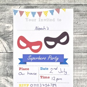 Superhero Physical Invitation Etsy