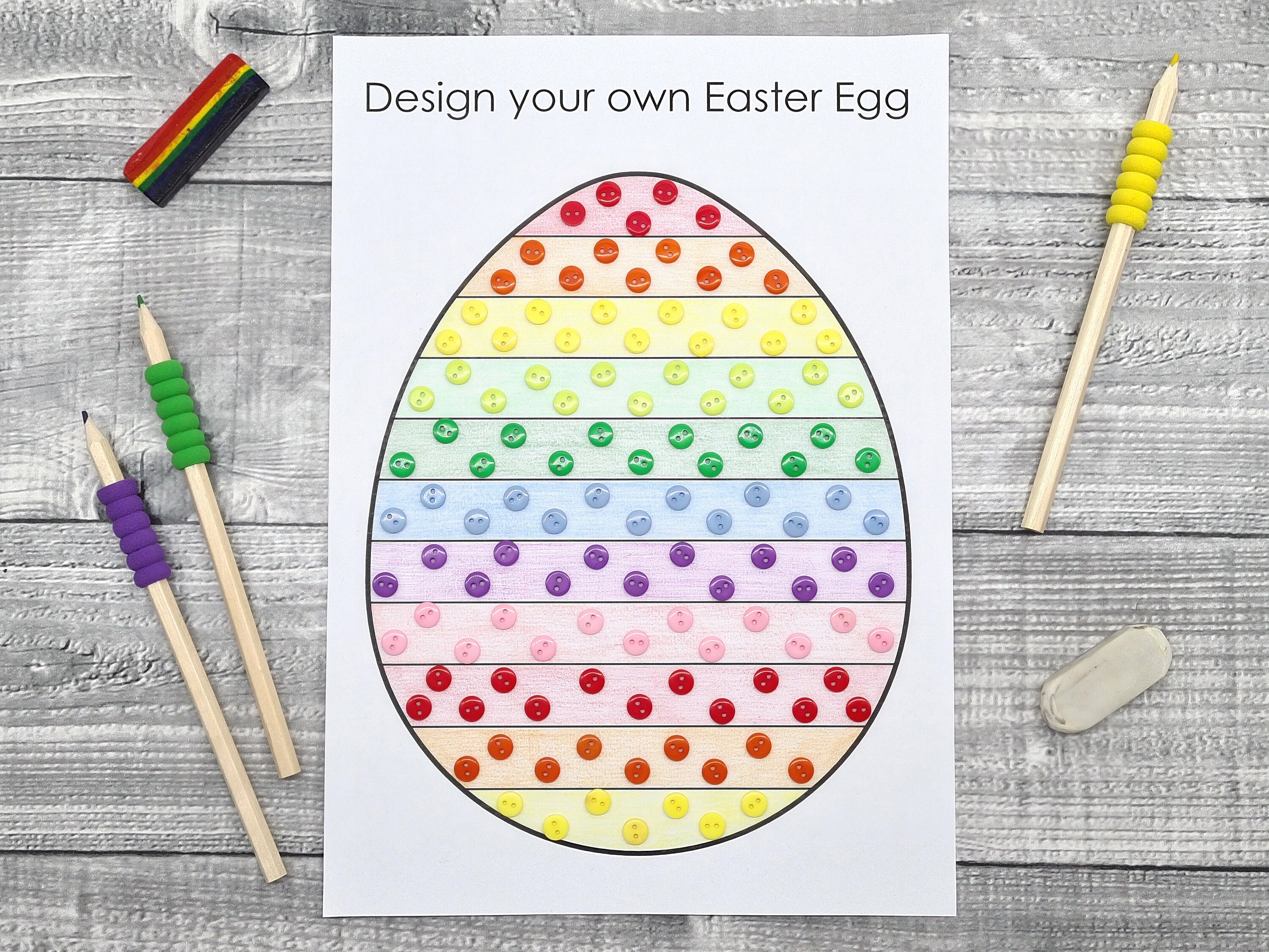 5 Easter Egg Design Your Own Colouring Templates Digital Download NOT A ...