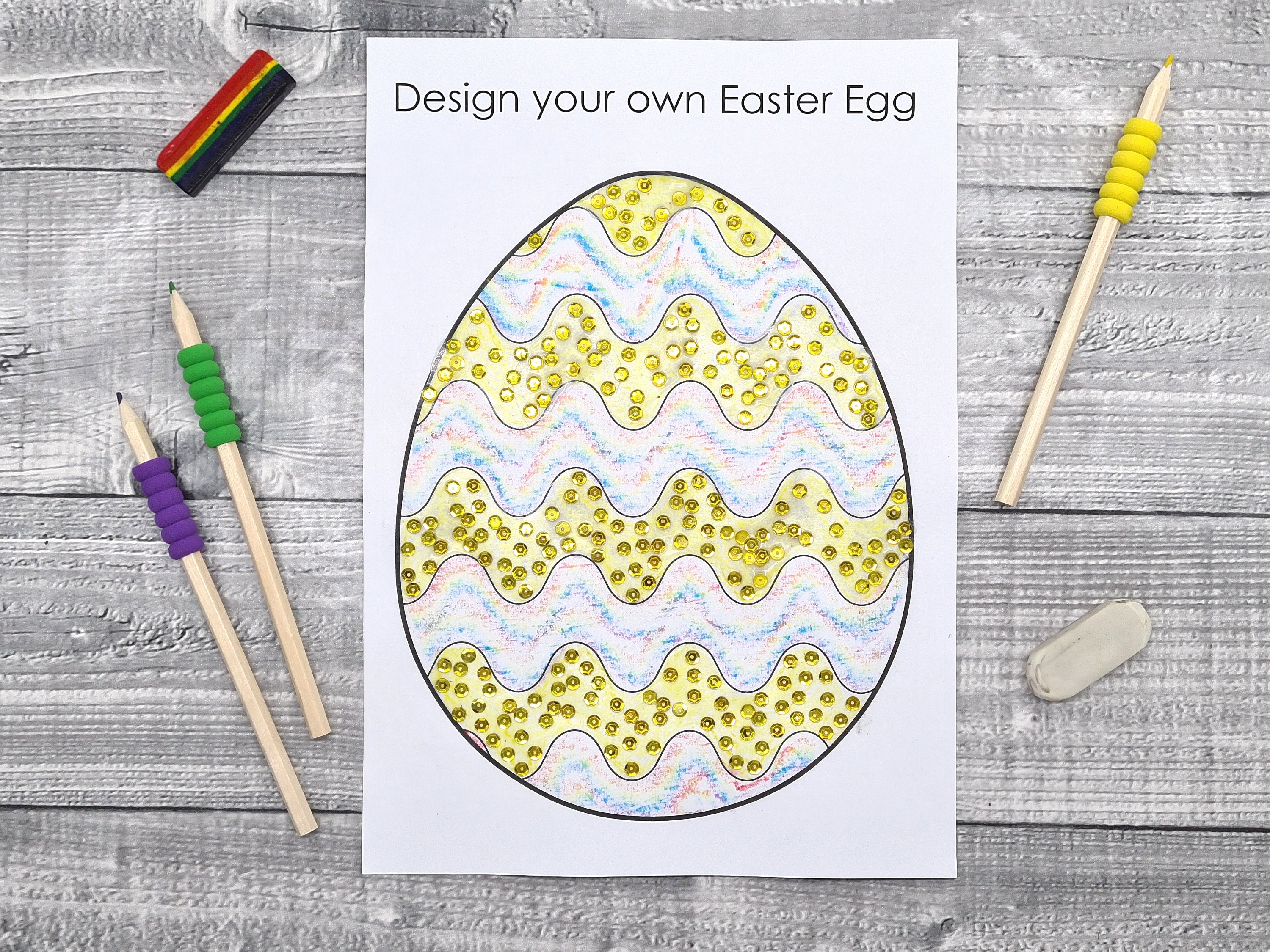 5 Easter Egg Design Your Own Colouring Templates • Digital Download ...