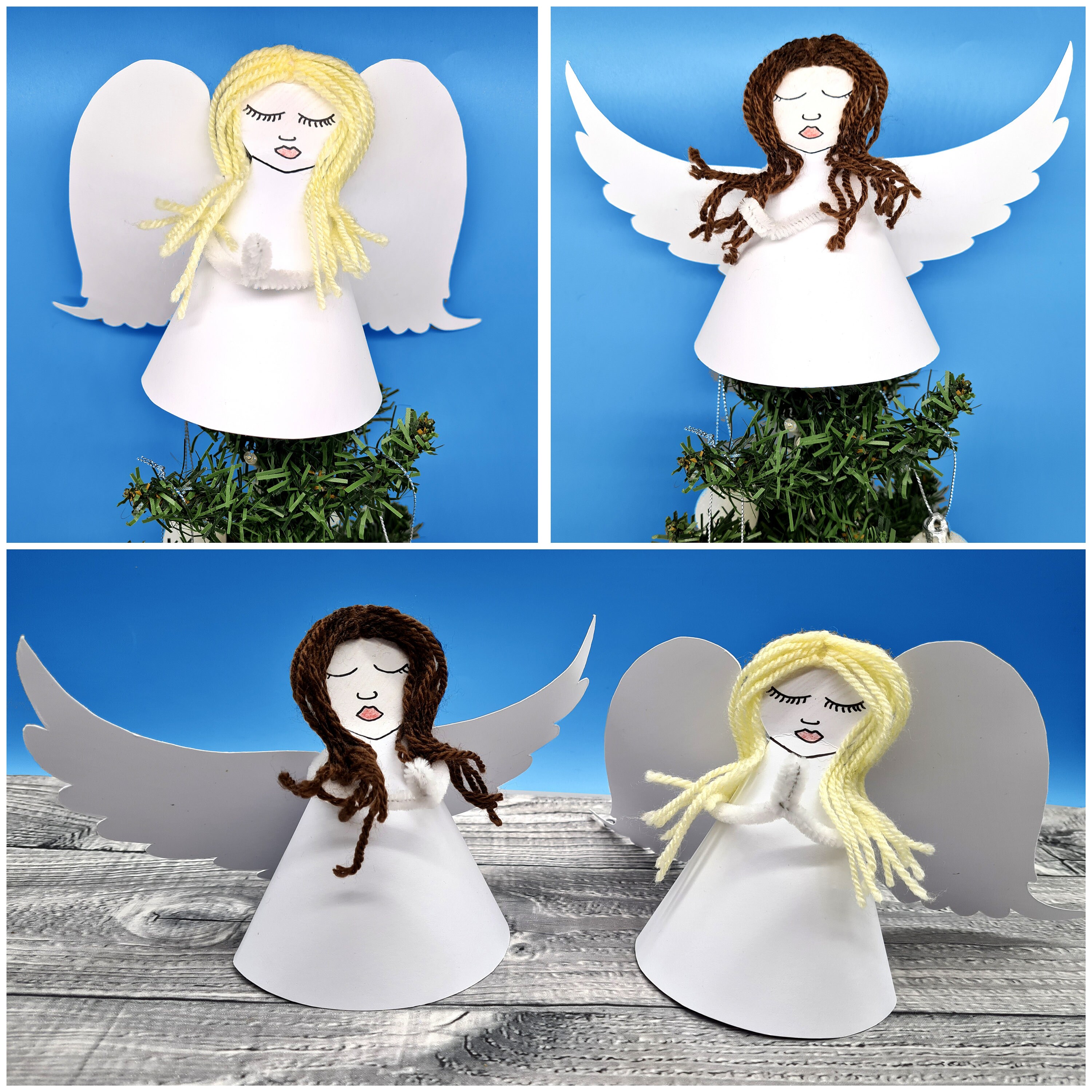 Cone Angel Colouring Craft Set • DIY Christmas Tree Topper • Create ...