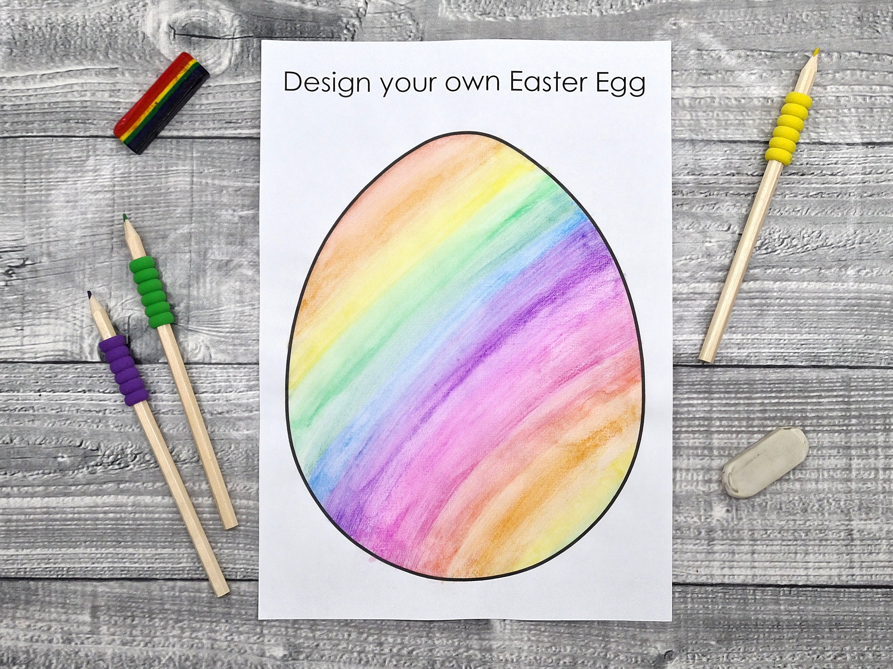 5 Easter Egg Design Your Own Colouring Templates Digital Download NOT A ...