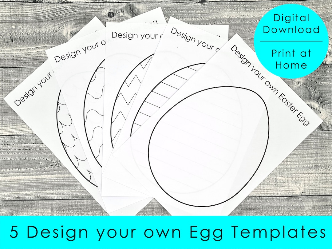 5 Easter Egg Design Your Own Colouring Templates • Digital Download ...