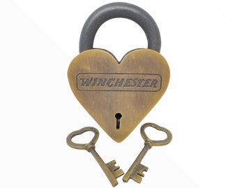 10'' Black Look Heavy Duty Lever Lock Padlock Treasure Winchester 1 Keys 