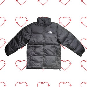 ヴィンテージ ブラック ザ ノース フェイス 700 ヌプシ ジャケット、メンズ L、中古 レトロ TNF ダウン インサレーテッド パファー ジャケット