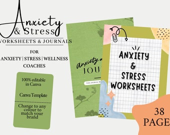 PLR Digital Product Anxiety And Stress Coaching Worksheets, Journal | Courses for Life Coach, Anxiety Coach, Healing Coach, Meditation Coach