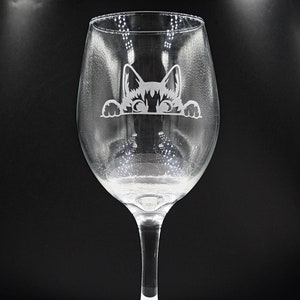 Cute Peeking Kitty Cat Wine Glass