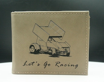 Portefeuille en cuir à deux volets « Lets go Racing » Sprint Car