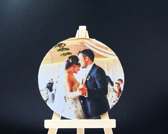 Lot de 4 sous-verres photo de mariage personnalisés.