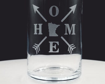 Boîte en verre Minnesota Home gravée