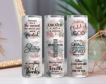 Bible Verse Religious Affirmation   Tumbler   | Christian, Religion, Catholic, Faith, Pray, Prayer, Coffee,