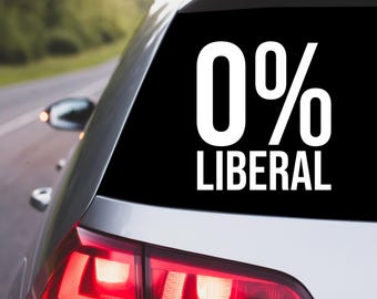 0% Liberal Vinyl Decal – Permanent, Water-Resistant Car Sticker
