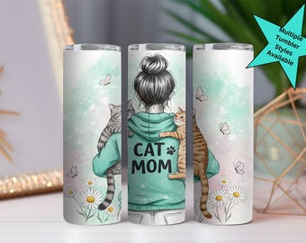 Cat Mom Tumbler | Gift for Her, Present for Her, Cats, Kitten, Rescue, Adopt, Foster