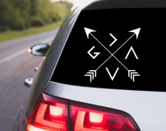 Christian Car Decal | God is Greater Arrow Design