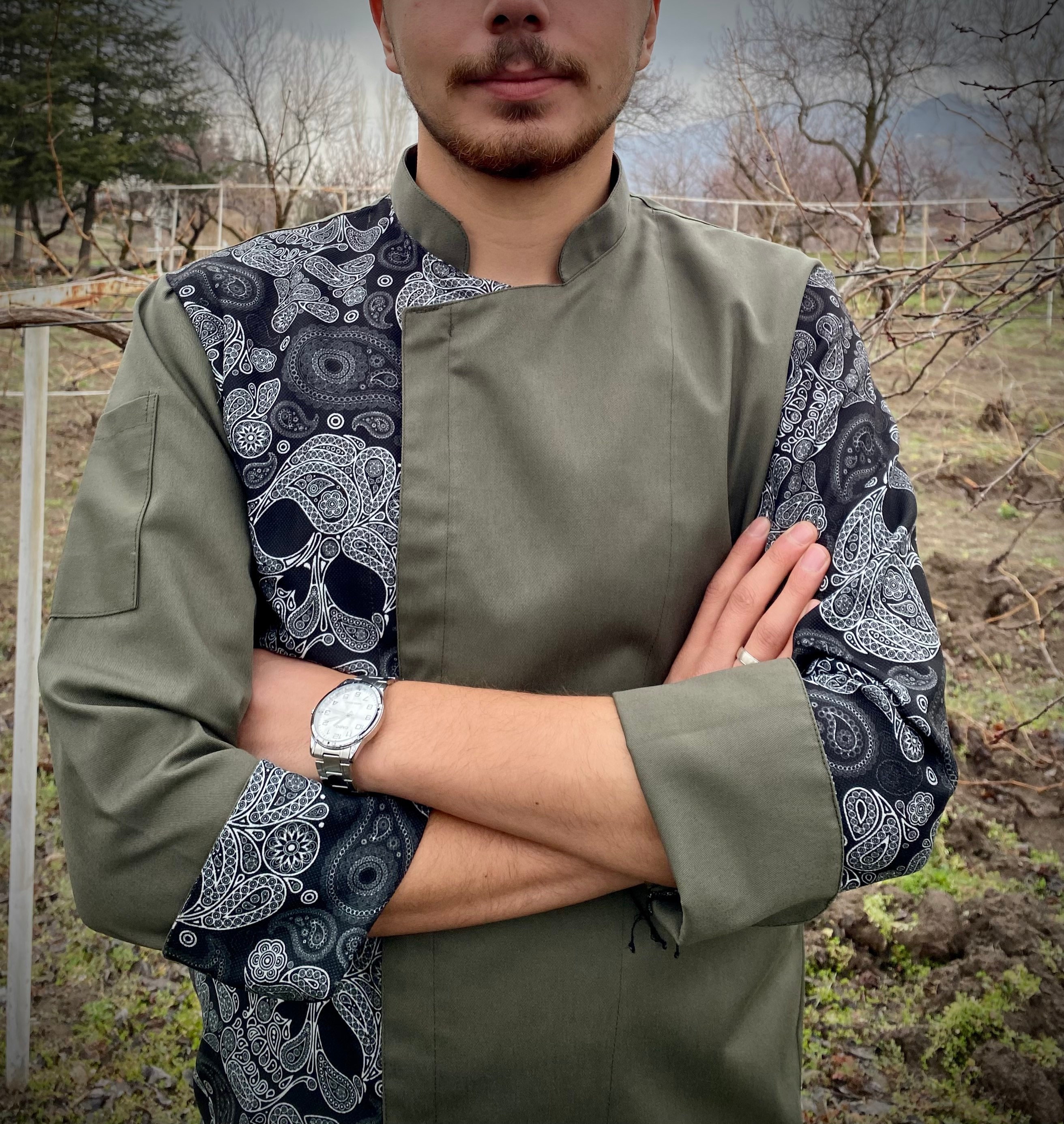 Patterned chef deals jackets