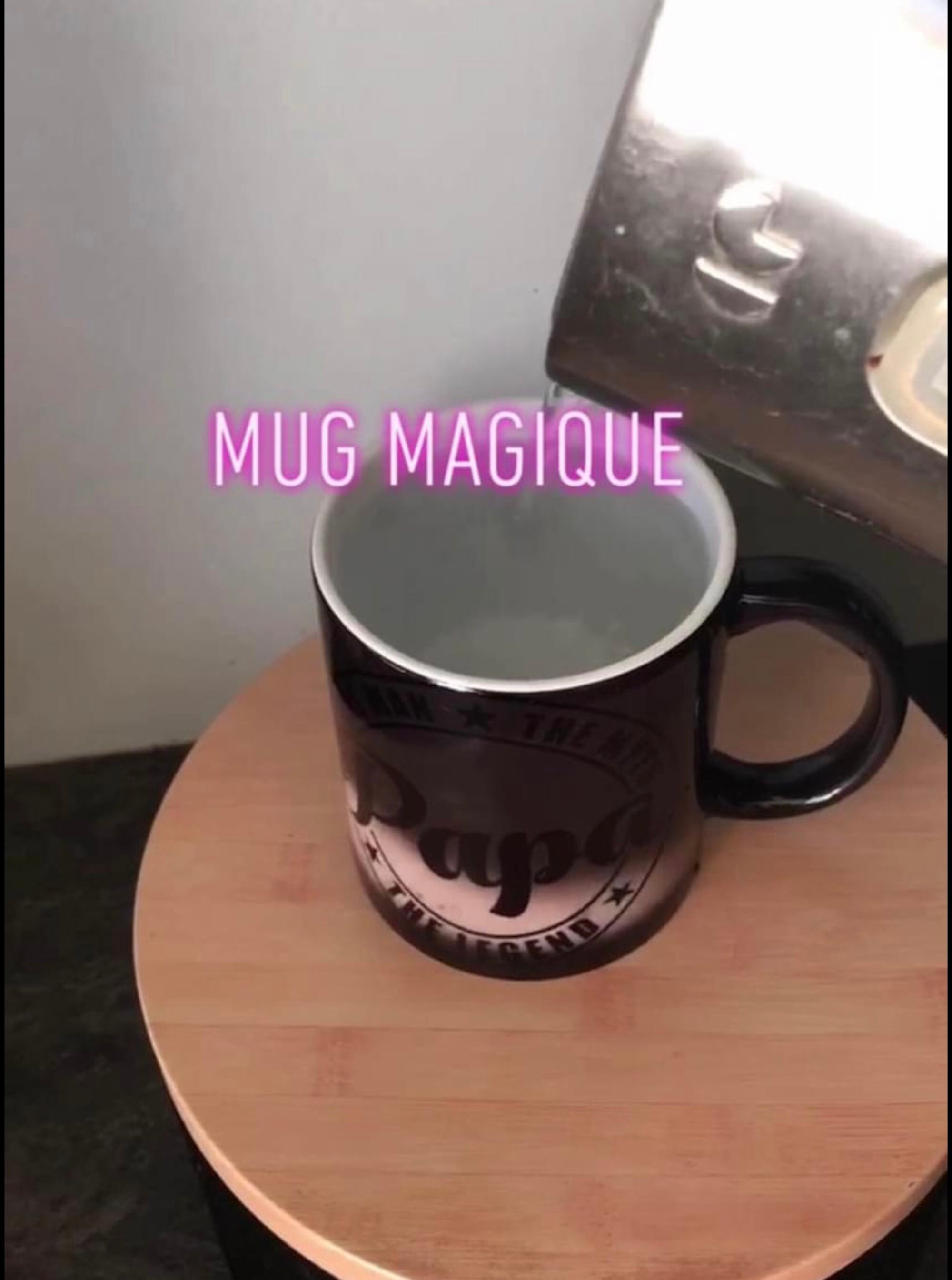 Mug Magique, Mug Personnalisé, Noir, Idée Cadeau Anniversaire, Fête, Noël, Papa, Maman, Papy, Mamie,