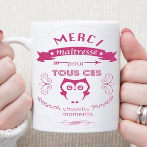 Taza regalo Mistress, regalo fin de año, Taza Mistress personalizada, bonito momento, Gracias Mistress, varios colores del dibujo y de la taza
