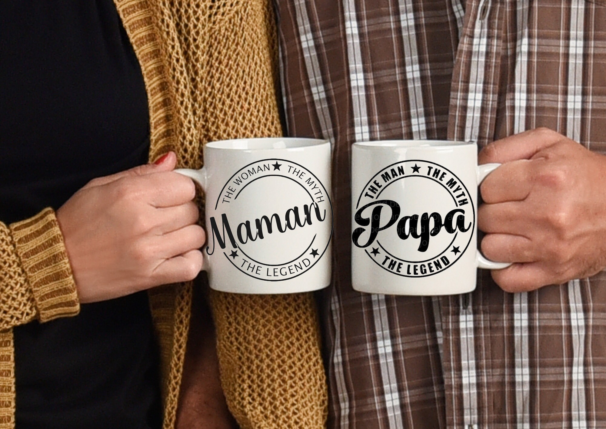 Mug Papa, Mug Maman, Personnalisé, Divers Coloris, Pour Gaucher ou Droitier, Idée Cadeau Personnalis