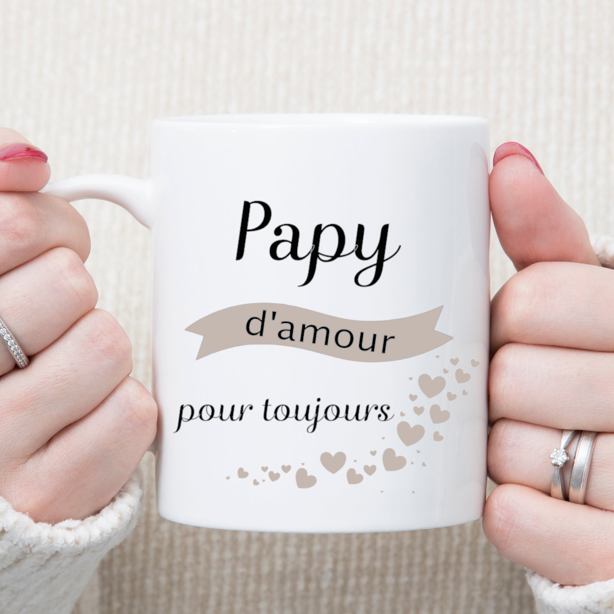 Mug Fête Des Papys, Mug Personnalisé, Cadeau Papy, Papi, Gaucher ou Droitier, Idée Cadeau Anniversai