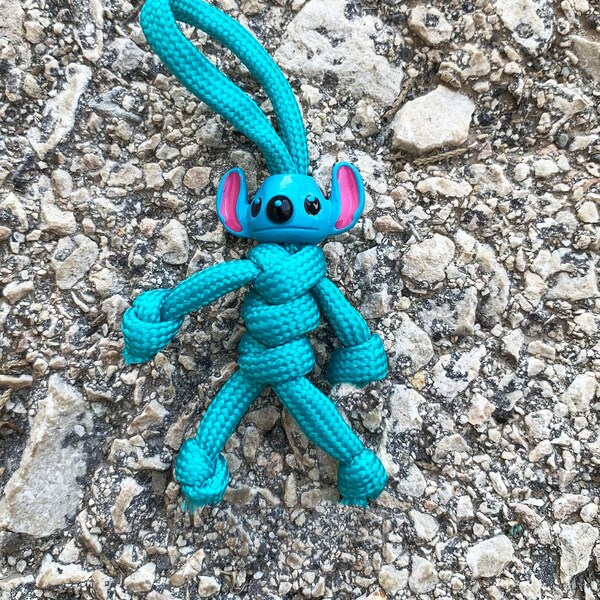 Black Paracord Handmade Stitch Paracord Buddy Keyring - Made In UK, Lightweight, Blue Paracord Craft Paracord Strap - Foto 9