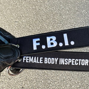 FBI女性ボディインスペクターバイクキーチェーン、キーリング、メンズバイクギフト、バイカーキーチェーン、ライダーキータグ、バイカーとカーガイ向け