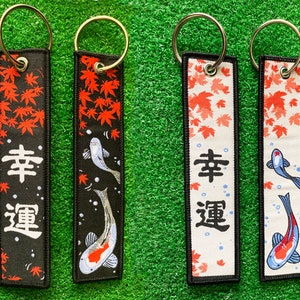 Koi Fish Good Fortune Key Tag, regalo Koi, llavero Koi
