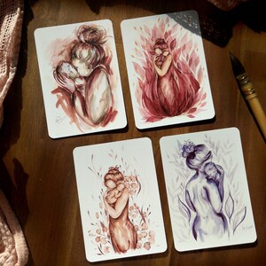 Liebevolle Karten zur Geburt | 4er Set Geburtskarten | A6 Aquarell