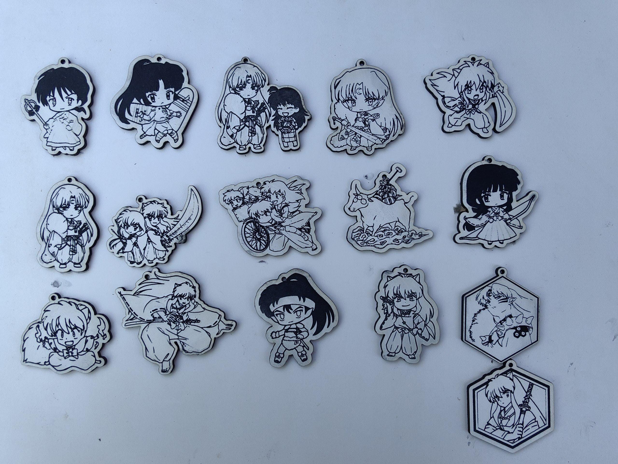 Jet Tag Keychains Inuyasha Inuyasha Manga Style Keychains SVG for Laser Cutting Isekai Manga Style ...