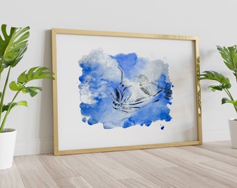 Original 'Frogfish' Watercolor Art Print - Watercolor Animal Portrait - Minimalist Wall Art - Gift for Nature Lovers - 20 x 30 cm