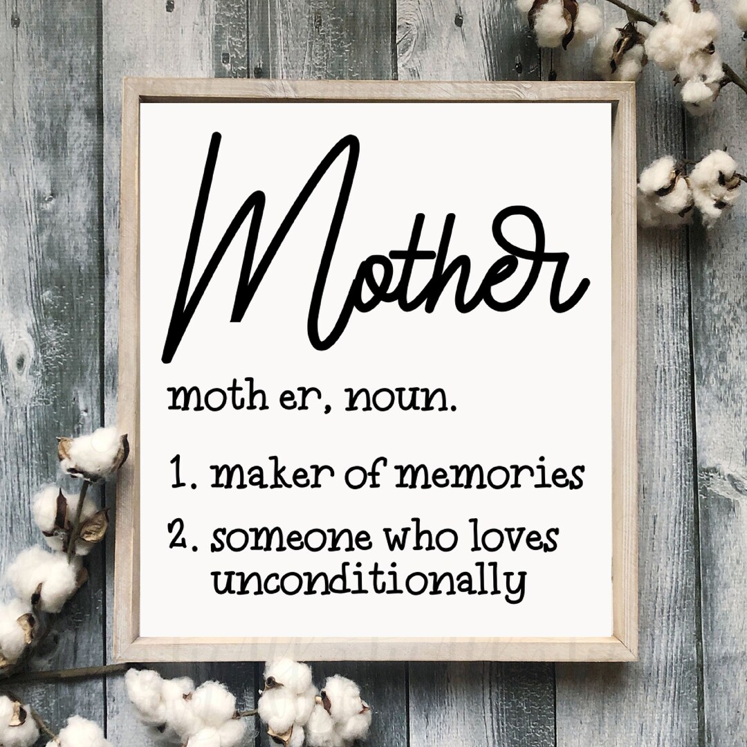 Mother Noun Sign SVG PNG JPEG Etsy