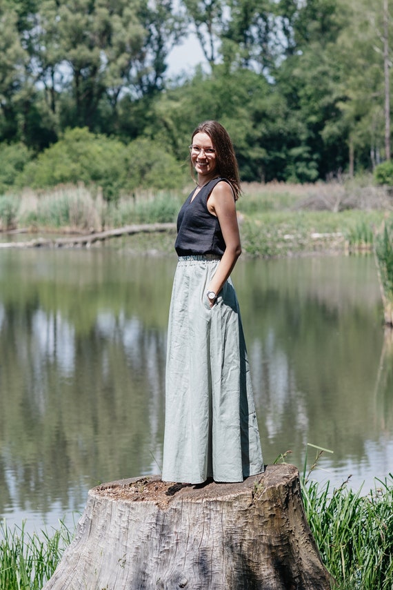 Sage green maxi clearance skirt