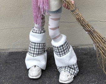 Winter Faux Fur Leg Warmers Cute gift Sweetie women y2k style fashion vintage style Lolita Leg Warmers Handmade