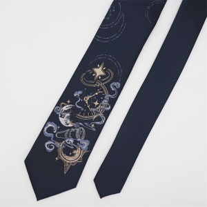 Vintage Uniform Tie.Handmade Shirt tie.blue tie.best man tie.New style Blue Universe wedding tie.Prom tie.GIFT FOR FRIENDS.birthday gift