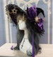 Fantastic Purple Starry Witch Hat.Gothic Bow hat.Wizard Deco top hat.Lolita Party hat.Gift.Cosplay witch hat.Gorgeous witch hat.Magic hat 