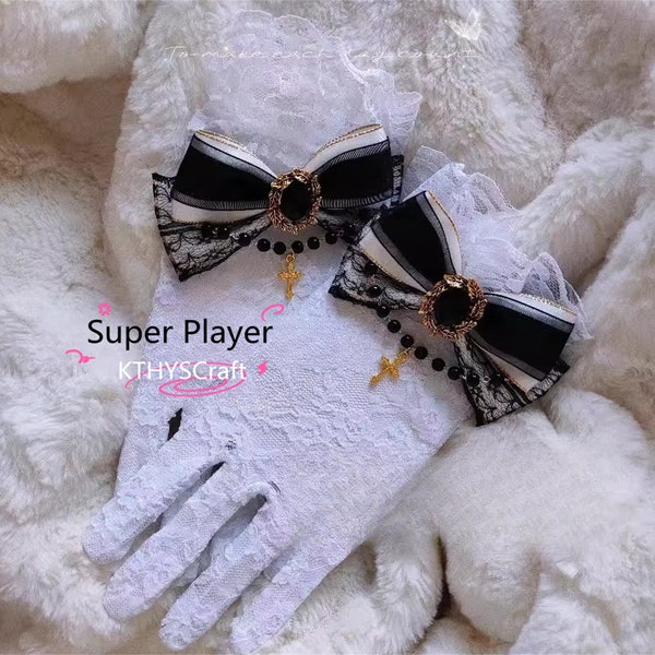 Party/Wedding lace gloves Lace Black/White Gloves.Classical Gloves.Vintage Gloves.Lolita Gloves.Cosplay Girls/Women Wedding Gorgeous Gloves
